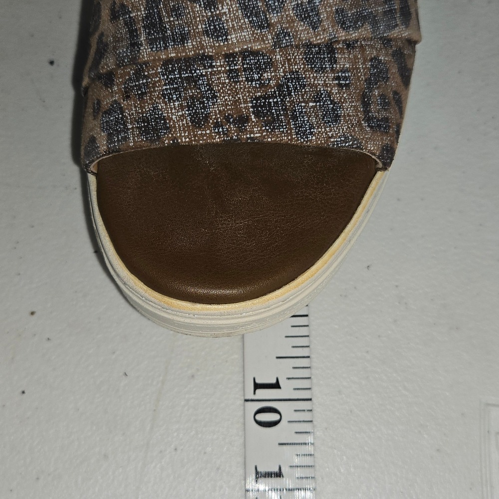 Sofft Womens Brown Leopard Print Leather Wedge Sandals SF0046806 Size 8M Boho - Picture 4 of 11